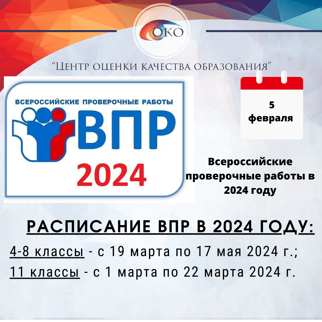 Всероссийские проверочные работы в 2024 году